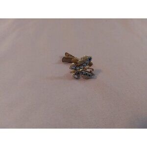 Vintage Rhinestone Butterfly Hair Clip with Spring Design Decorative Pattern